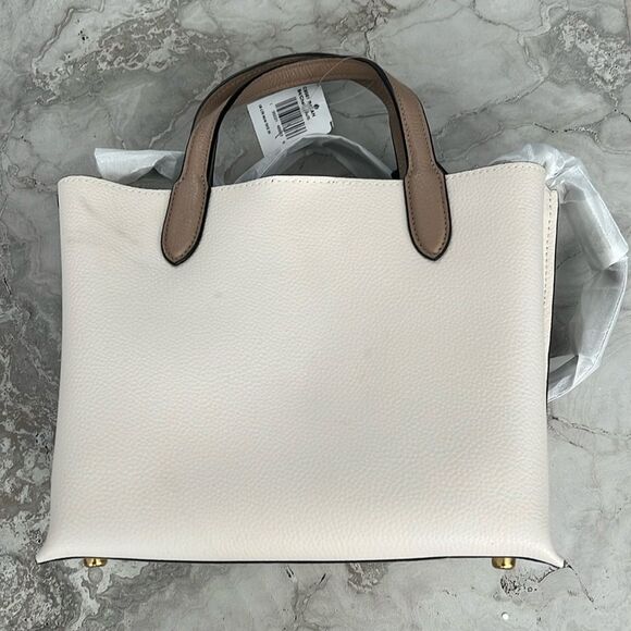 COACH Willow 24 Colorblock Leather Tote, Chalk, NWT - Picture 10 of 16
